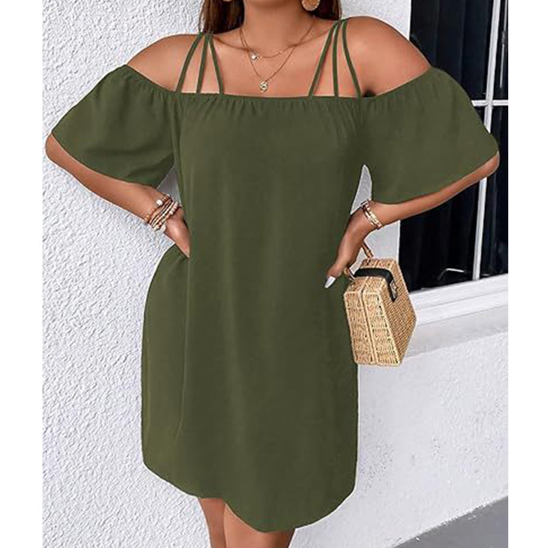 🔥HEISSER VERKAUF 49% RABATT!👗 Elegantes, einfarbiges Minikleid für Damen