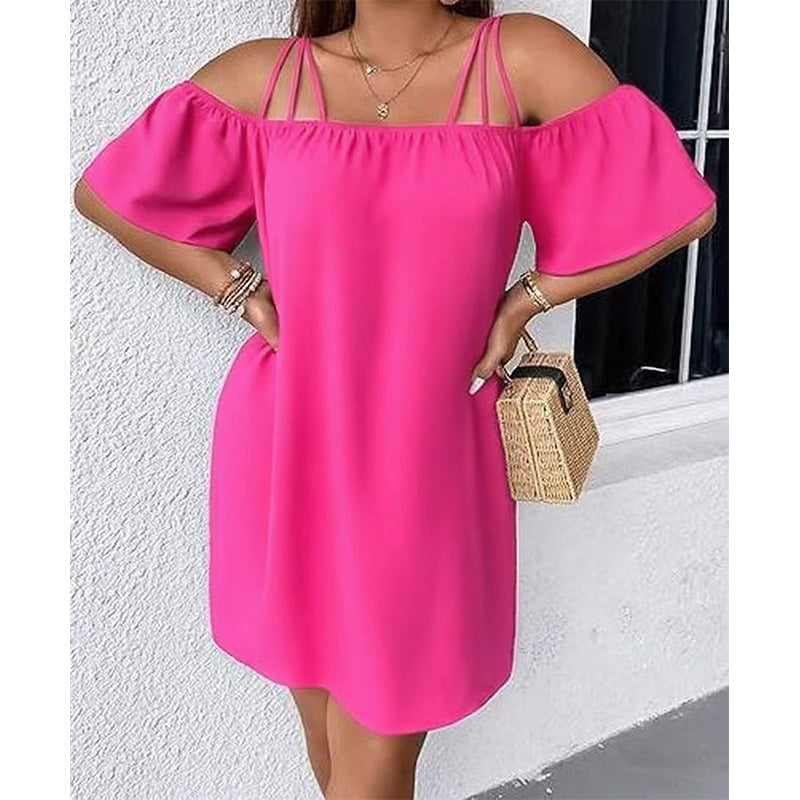 🔥HEISSER VERKAUF 49% RABATT!👗 Elegantes, einfarbiges Minikleid für Damen