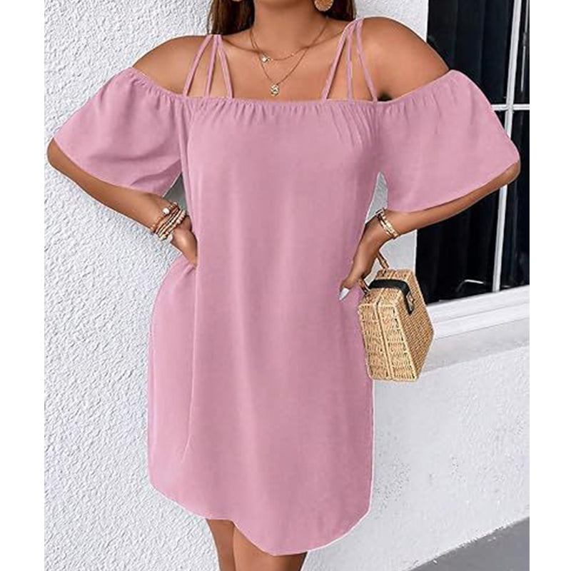 🔥HEISSER VERKAUF 49% RABATT!👗 Elegantes, einfarbiges Minikleid für Damen