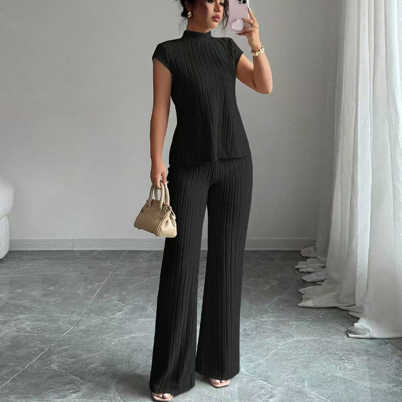 👗 LIMITIERTES ANGEBOT: 50% RABATT! 🍂 2-teiliges Set – Ärmelloses Oberteil mit Stehkragen & Weite Hose ✨