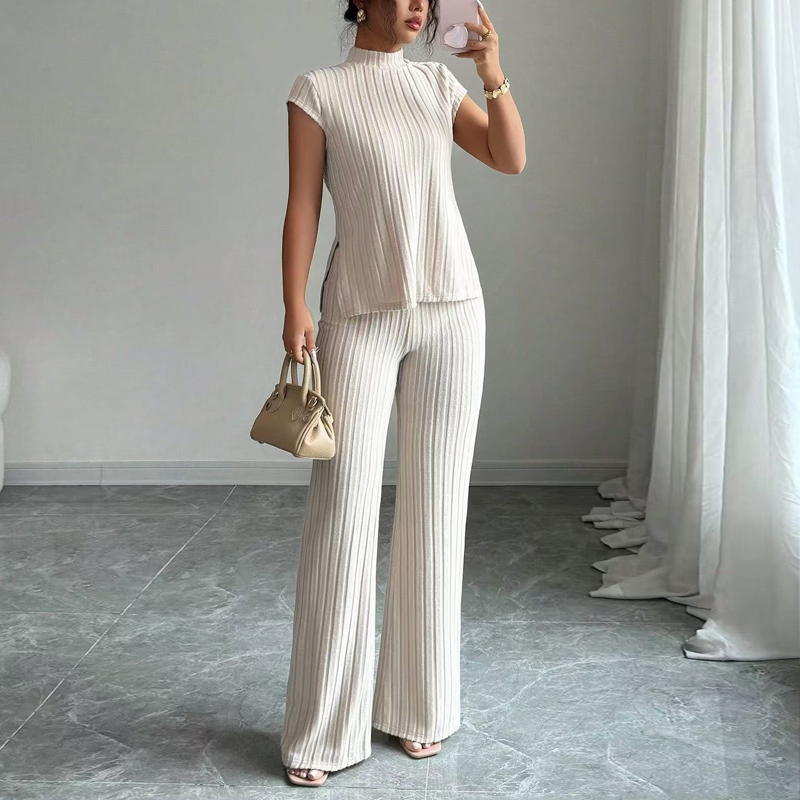 👗 LIMITIERTES ANGEBOT: 50% RABATT! 🍂 2-teiliges Set – Ärmelloses Oberteil mit Stehkragen & Weite Hose ✨