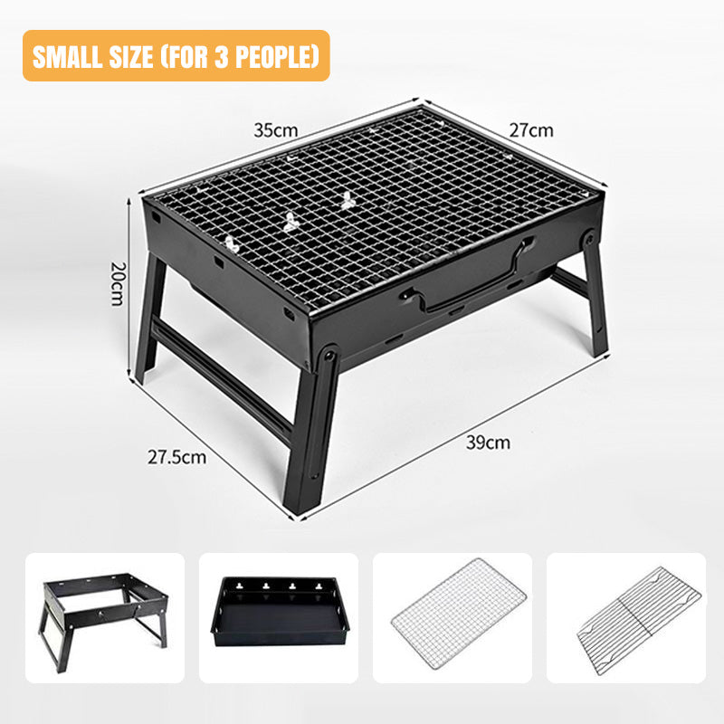 Gluschwein - 🍖 SPARE 50% 🏕️ Faltbarer tragbarer Grill mit Schublade & Ständer – Kompakt, stabil & perfekt für Camping, Garten & Balkon ✨