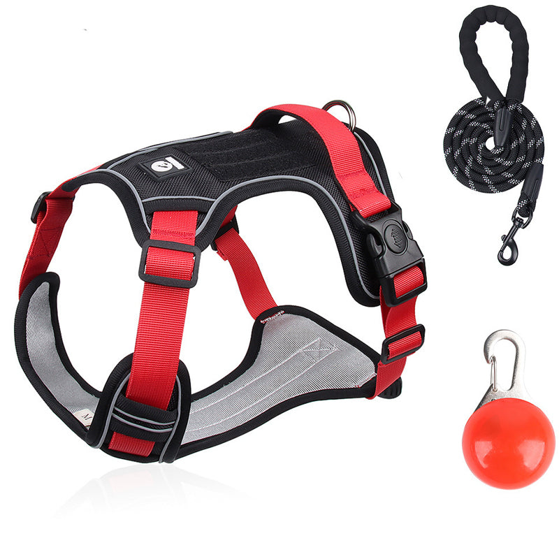 📢📢40 % RABATT !! ⏰Hundegeschirr ohne Zugkraft mit Leine und Halsband mit LED