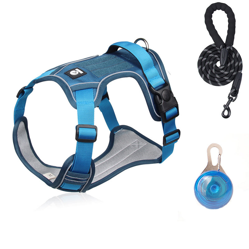 Gluschwein - 💥 LIMITIERT: -50% 🐾 Anti-Zug Hundegeschirr mit Front-D-Ring 🦮 inkl. Leine & LED-Halsband 🔥 sicher & komfortabel