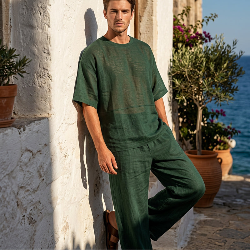 Herren 2-teiliges Set – T-Shirt & weite Hose 👕👖 stylisch, bequem & modern ✨