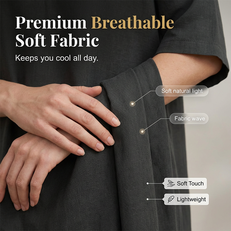 Lässiges Maxikleid für Damen mit V-Ausschnitt und lockerer Passform