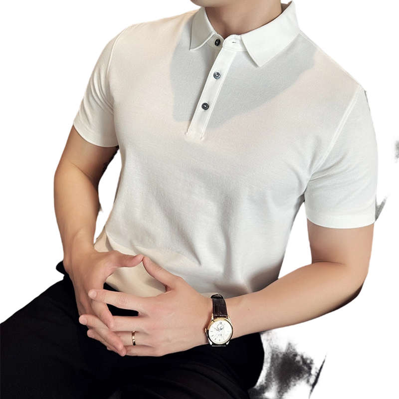 Gluschwein - Einfarbiges Business-Casual-Hemd mit kurzen Ärmeln für Herren