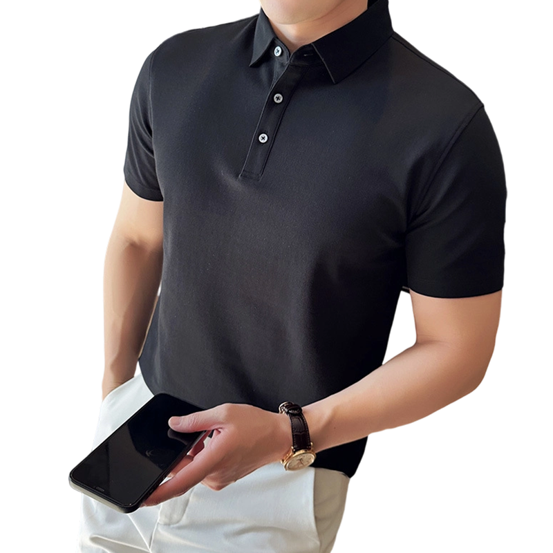 Gluschwein - Einfarbiges Business-Casual-Hemd mit kurzen Ärmeln für Herren