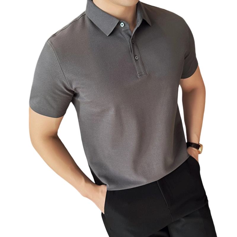 Gluschwein - Einfarbiges Business-Casual-Hemd mit kurzen Ärmeln für Herren
