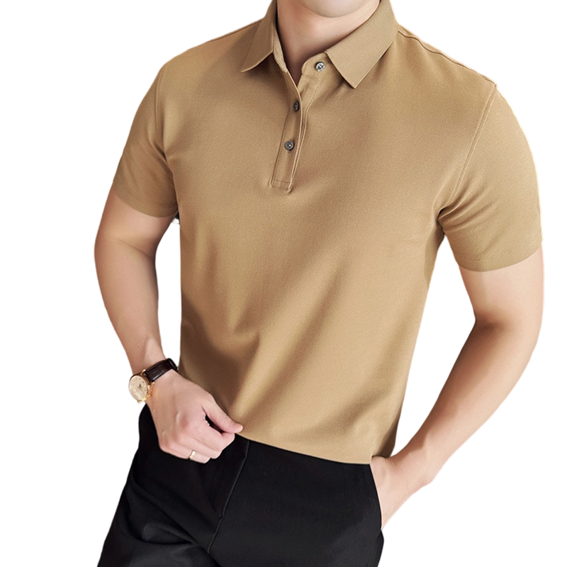 Gluschwein - Einfarbiges Business-Casual-Hemd mit kurzen Ärmeln für Herren