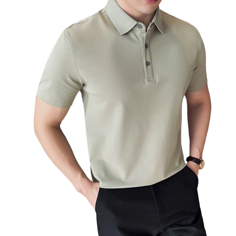 Gluschwein - Einfarbiges Business-Casual-Hemd mit kurzen Ärmeln für Herren