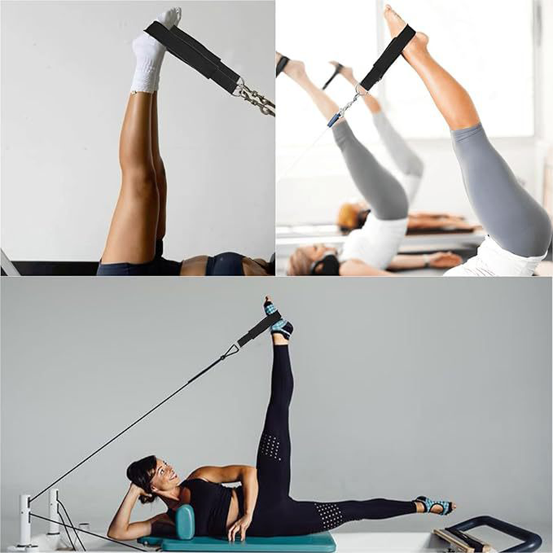 Ergonomisches Trizeps Trainingsband mit Stahl-D-Ring 🖤 Rutschfeste Schlaufen, universell passend für Kabelzug & Heimfitness, robustes Nylon Fitness Zubehör für Arme, Rücken & Schultern