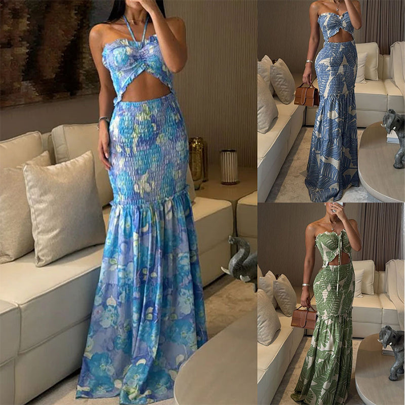 Sexy bedrucktes Cut-Out-Kleid für Damen