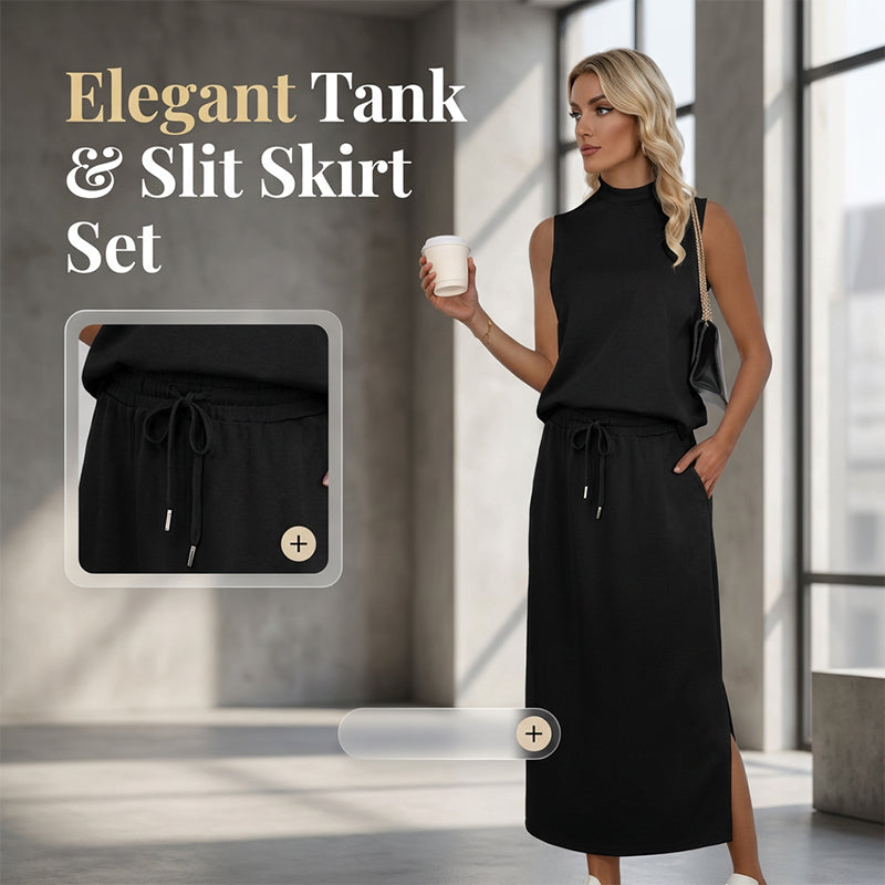 Gluschwein - 📢📢50% RABATT !! ⏰ Damen-elegantes Top-und-Seitenschlitz-Rock-Set