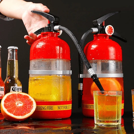 Gluschwein - 🧯 Feuerlöscher-Bierspender 2L ✨ Einzigartiges Design, Lebensmittelechtes Acryl, Handdruck-System, Ideal für Party & Bar