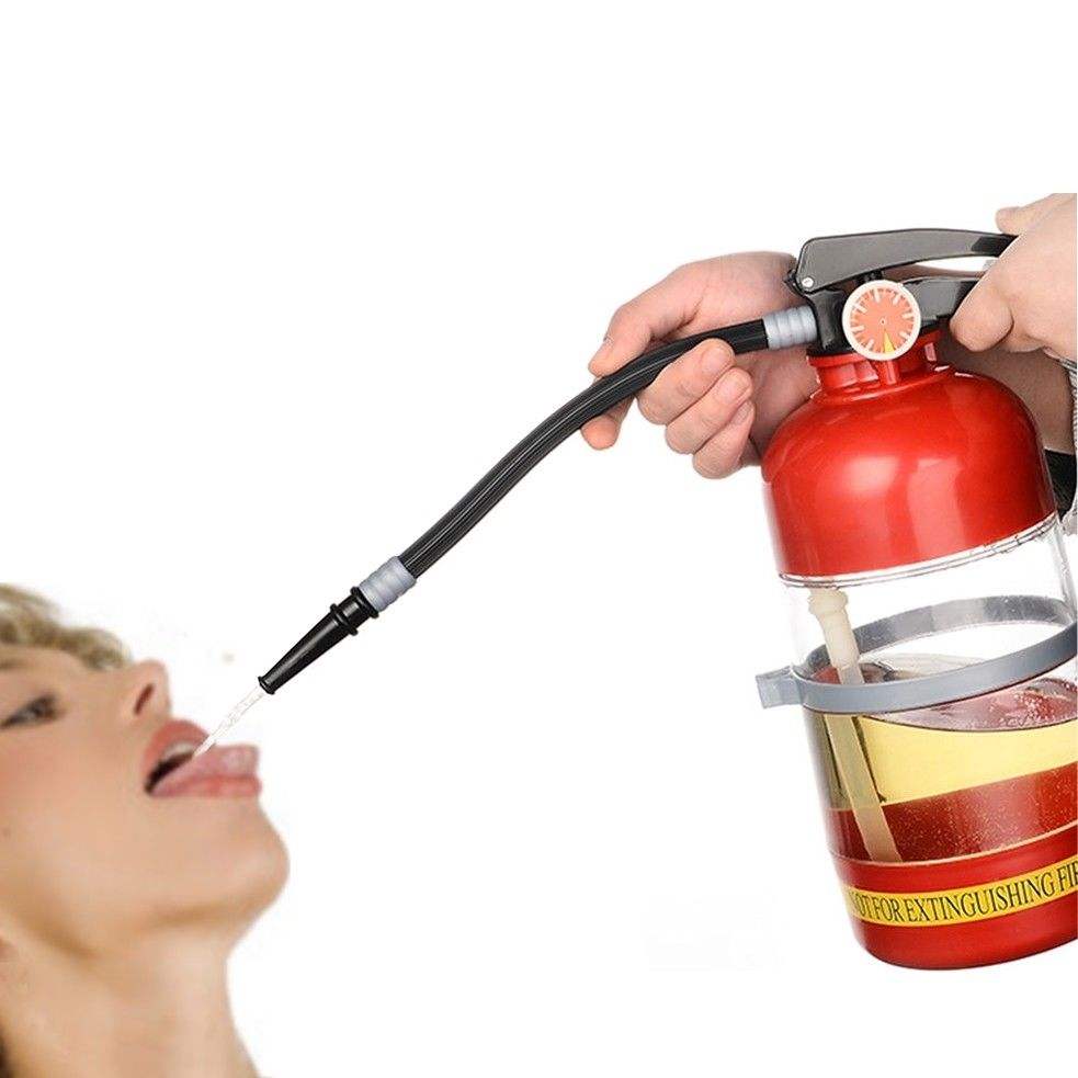 Gluschwein - 🧯 Feuerlöscher-Bierspender 2L ✨ Einzigartiges Design, Lebensmittelechtes Acryl, Handdruck-System, Ideal für Party & Bar
