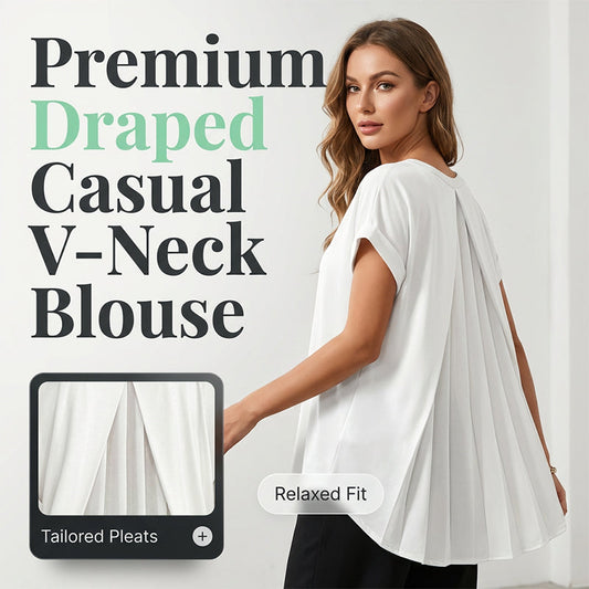 Gluschwein - Flowy Short Sleeve Top with Inverted Pleat Back