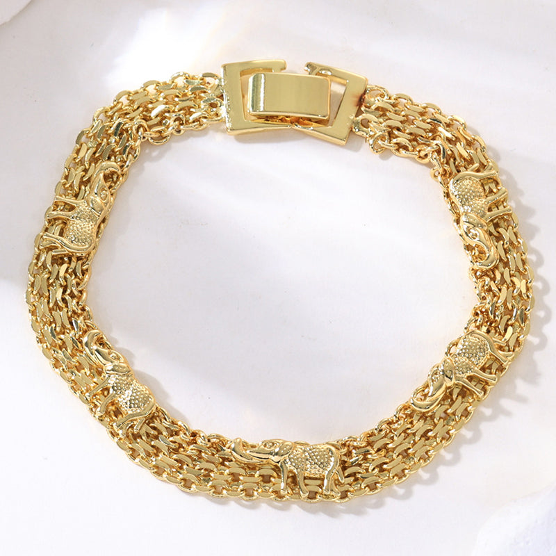 ✨Perfektes Geschenk💕Armband im Bohème-Stil mit Anhängern vom bösen Blick und Elefanten