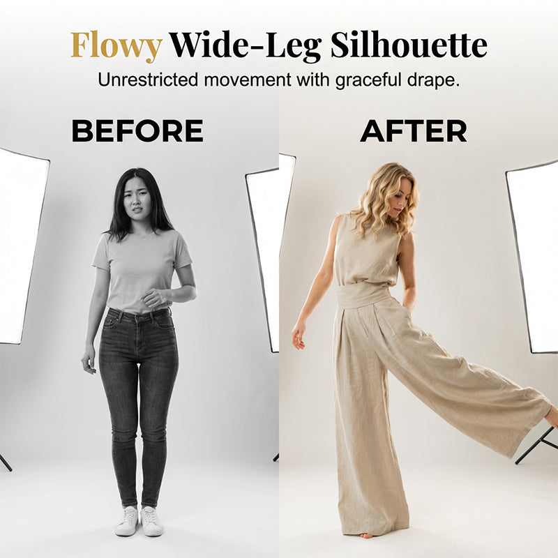 💥 NEU EINGETROFFEN: -50% 🔥 Damen 2-Teiler Set (Top & Wide-Leg Hose) – modern, elegant & fließend ✨