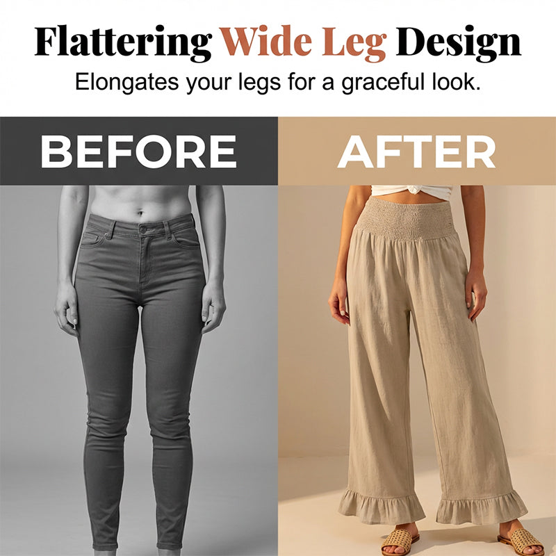 💥 HALF PRICE DEAL 🌸 Boho Style Damenhose mit Ruffle Trim 💃 weich, bequem & perfekt für entspannte Tage ✨