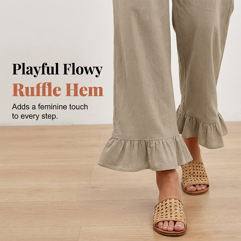 💥 HALF PRICE DEAL 🌸 Boho Style Damenhose mit Ruffle Trim 💃 weich, bequem & perfekt für entspannte Tage ✨