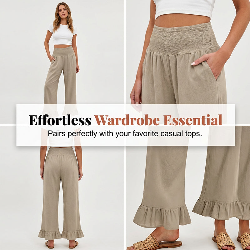 💥 HALF PRICE DEAL 🌸 Boho Style Damenhose mit Ruffle Trim 💃 weich, bequem & perfekt für entspannte Tage ✨