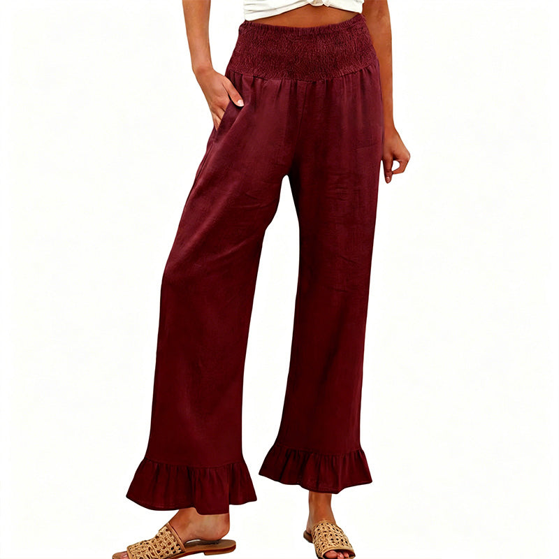 💥 HALF PRICE DEAL 🌸 Boho Style Damenhose mit Ruffle Trim 💃 weich, bequem & perfekt für entspannte Tage ✨