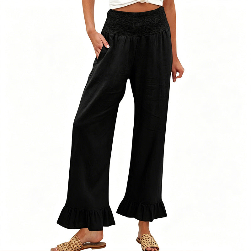 💥 HALF PRICE DEAL 🌸 Boho Style Damenhose mit Ruffle Trim 💃 weich, bequem & perfekt für entspannte Tage ✨