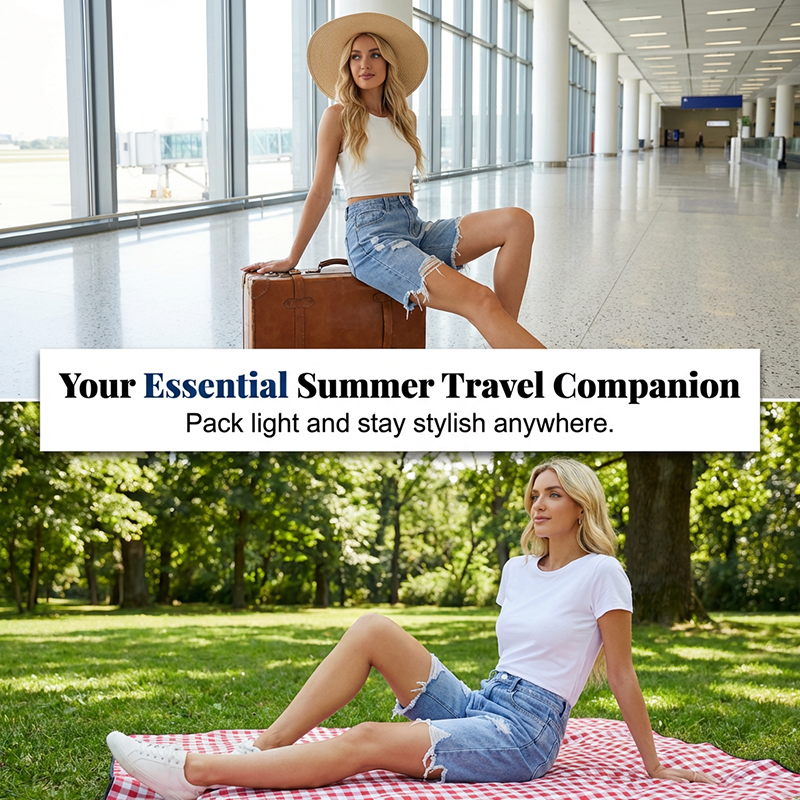 Women's Ripped High-Waist Denim Bermuda Shorts