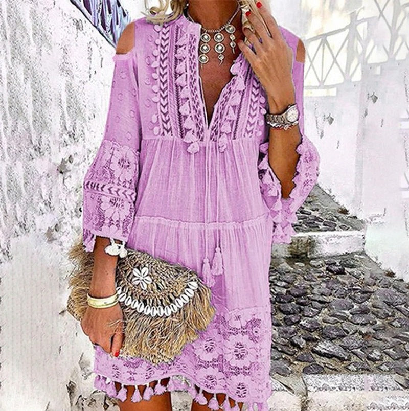 👗🔥 50% RABATT ☀️ Damen Sommerkleid aus Baumwolle & Leinen 🌿 mit Stickerei – luftig, elegant & UV-schützend ✨