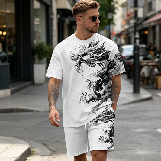 Gluschwein - Herren Freizeit-Set – T-Shirt mit Print & Shorts – bequem, atmungsaktiv & vielseitig – ideal für Sommer & Alltag