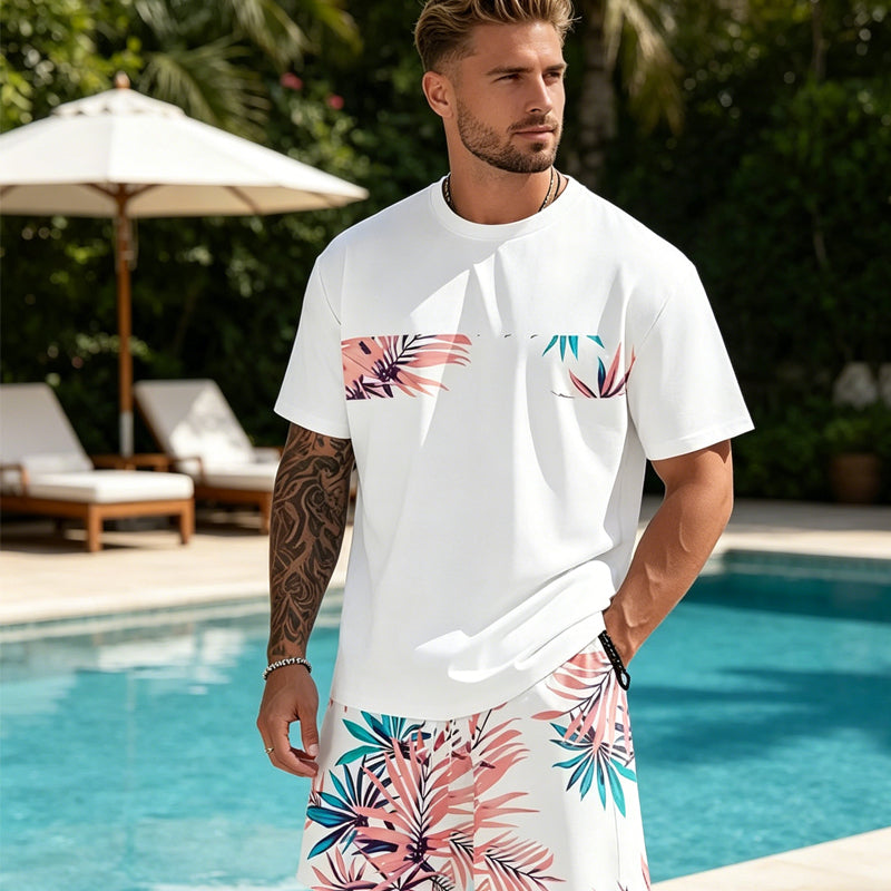 Herren Freizeit-Set – T-Shirt mit Print & Shorts – bequem, atmungsaktiv & vielseitig – ideal für Sommer & Alltag