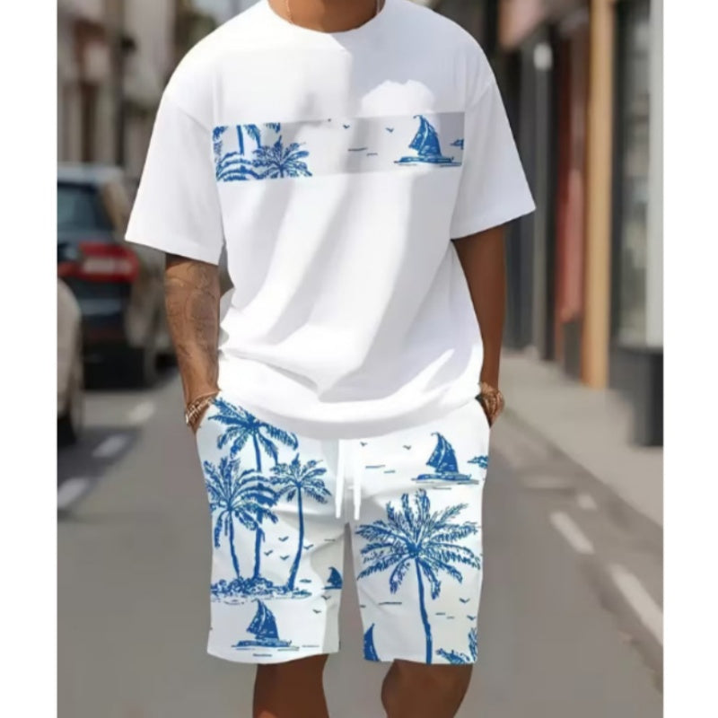 Herren Freizeit-Set – T-Shirt mit Print & Shorts – bequem, atmungsaktiv & vielseitig – ideal für Sommer & Alltag
