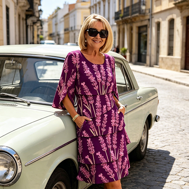 👗🌺 50% RABATT! Schickes, gestuftes Midikleid mit Blumenmuster – Romantisch, feminin & perfekt für besondere Anlässe ✨