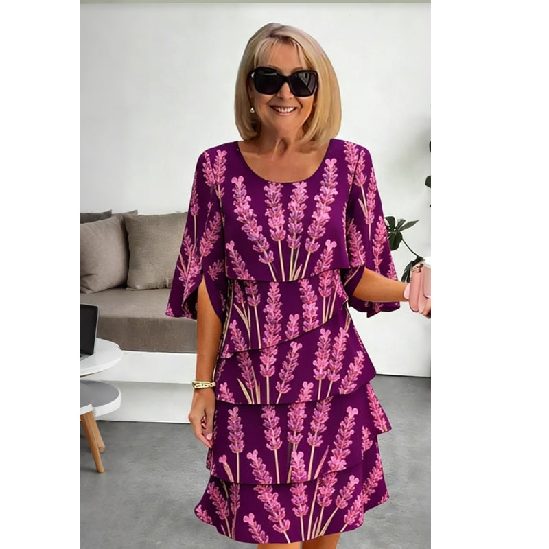👗🌺 50% RABATT! Schickes, gestuftes Midikleid mit Blumenmuster – Romantisch, feminin & perfekt für besondere Anlässe ✨