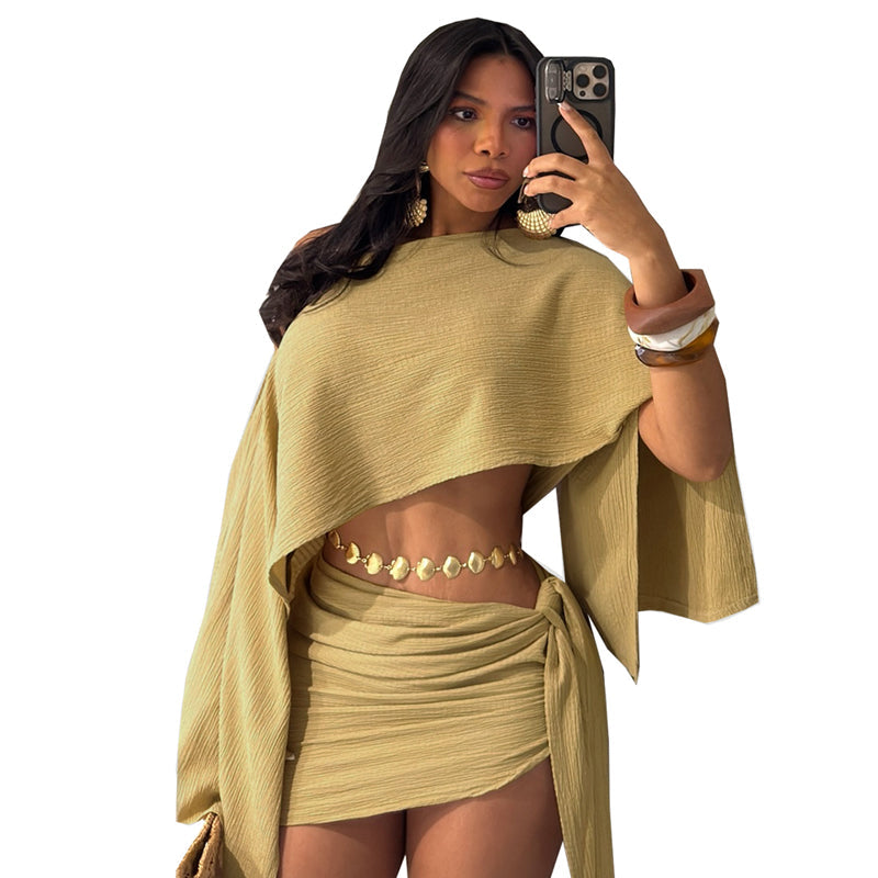 Gluschwein - Boho Beach Vacation Wrap Skirt Set