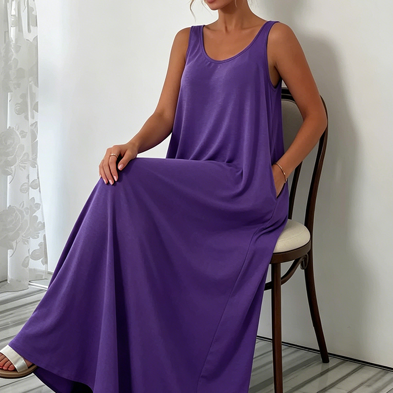 Gluschwein - 🌼2026 Neue Kollektion🌼 Damen Ärmelloses Lässiges Maxikleid 💃