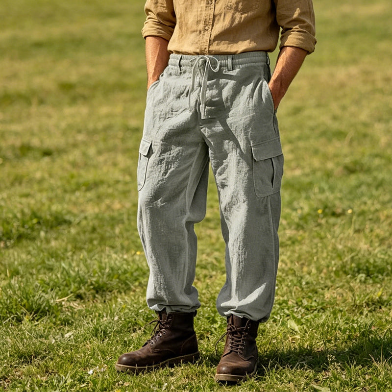 🔥Solange der Vorrat reicht 40 % Rabatt!🎉Lässiger Komfort: Cargo-Hose aus Baumwolle & Leinen 🌿✨