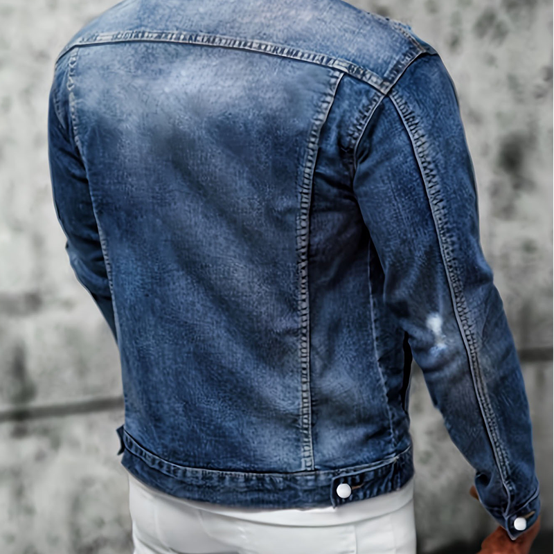 Gluschwein - 🔥Herren-Freizeit-Denimjacke im Used-Look mit Vintage-Wäsche
