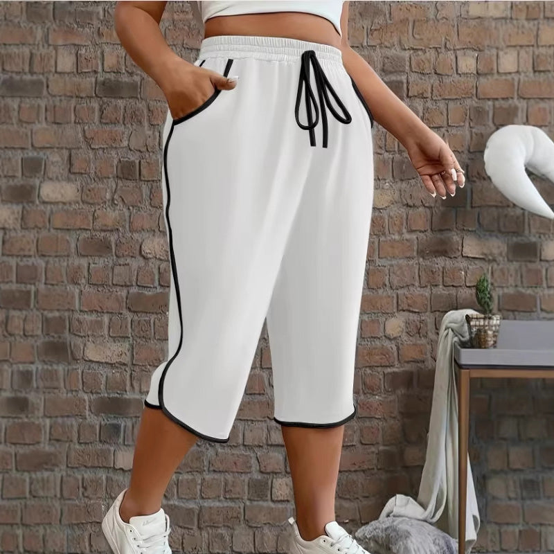 📢📢50% RABATT !! ⏰ Damen-Caprihose mit Kordelzug und Taschen