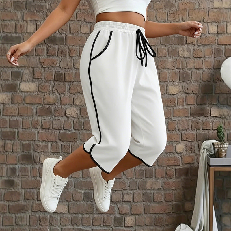 📢📢50% RABATT !! ⏰ Damen-Caprihose mit Kordelzug und Taschen