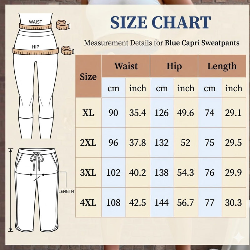 📢📢50% RABATT !! ⏰ Damen-Caprihose mit Kordelzug und Taschen