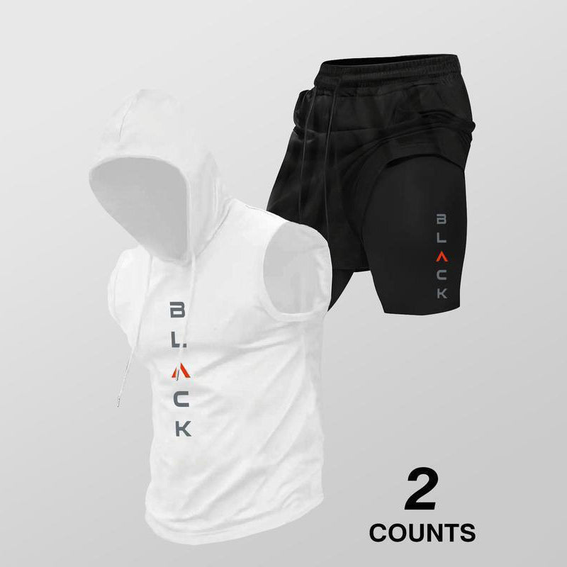 Gluschwein - ⌛ Nur noch 1 Woche – 50 % auf alles + kostenloser Versand! ⏰Herren Sport-Set – ärmelloses Hoodie & Shorts – atmungsaktiv, schnelltrocknend & bequem 🏃‍♂️💪