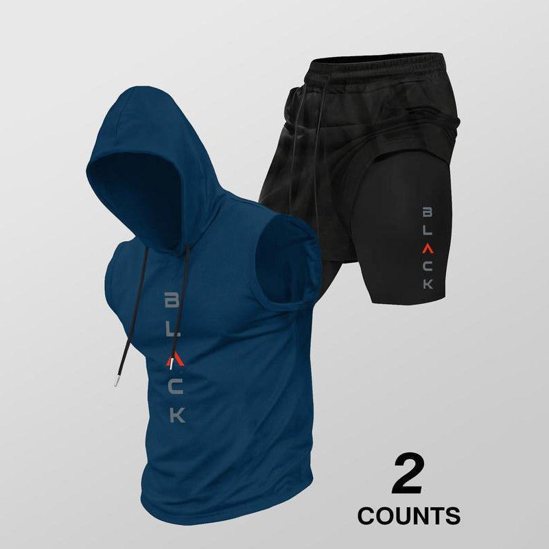 Gluschwein - ⌛ Nur noch 1 Woche – 50 % auf alles + kostenloser Versand! ⏰Herren Sport-Set – ärmelloses Hoodie & Shorts – atmungsaktiv, schnelltrocknend & bequem 🏃‍♂️💪