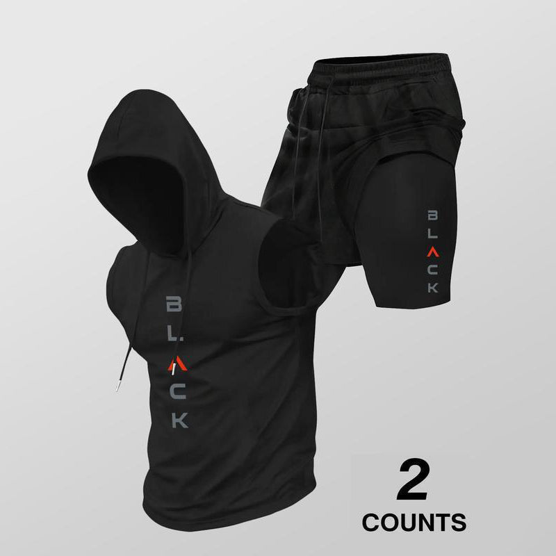 Gluschwein - ⌛ Nur noch 1 Woche – 50 % auf alles + kostenloser Versand! ⏰Herren Sport-Set – ärmelloses Hoodie & Shorts – atmungsaktiv, schnelltrocknend & bequem 🏃‍♂️💪