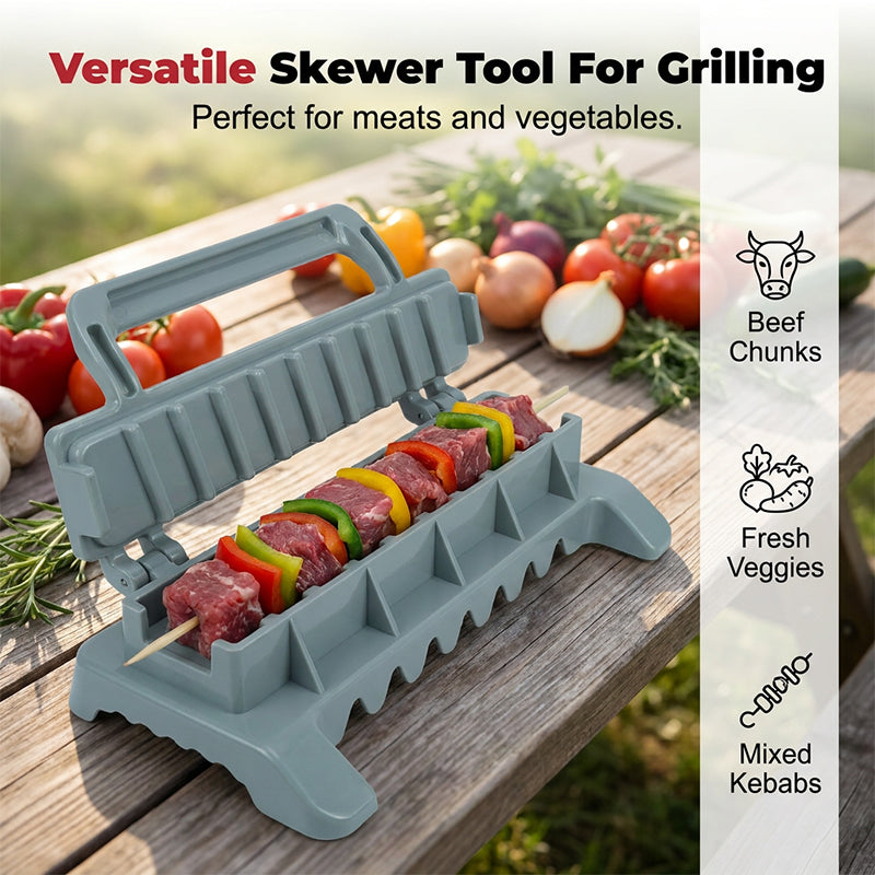🔥 LIMITED-TIME 50% RABATT! ✨ Spießhelfer für Grill – Befüllwerkzeug, Gleichmäßige Spieße, Sauber 🏕️