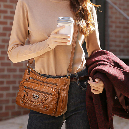 Gluschwein - 👜Damen Crossbody-Tasche aus weichem PU-Leder – mit mehreren Fächern – leicht, praktisch & vielseitig – ideal für Alltag & Reisen👜✨