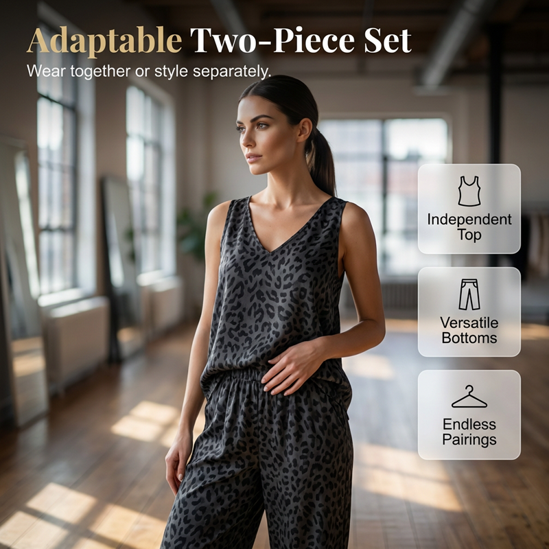 🐆🔥 50% RABATT ⏰ Bestseller: 50K+ verkauft 🩳 Leoparden-Print 2-teiliges Set – Neckholder-Top & weite Hose ✨ wild, luftig & perfekt für Sommer & Partynächte 💃