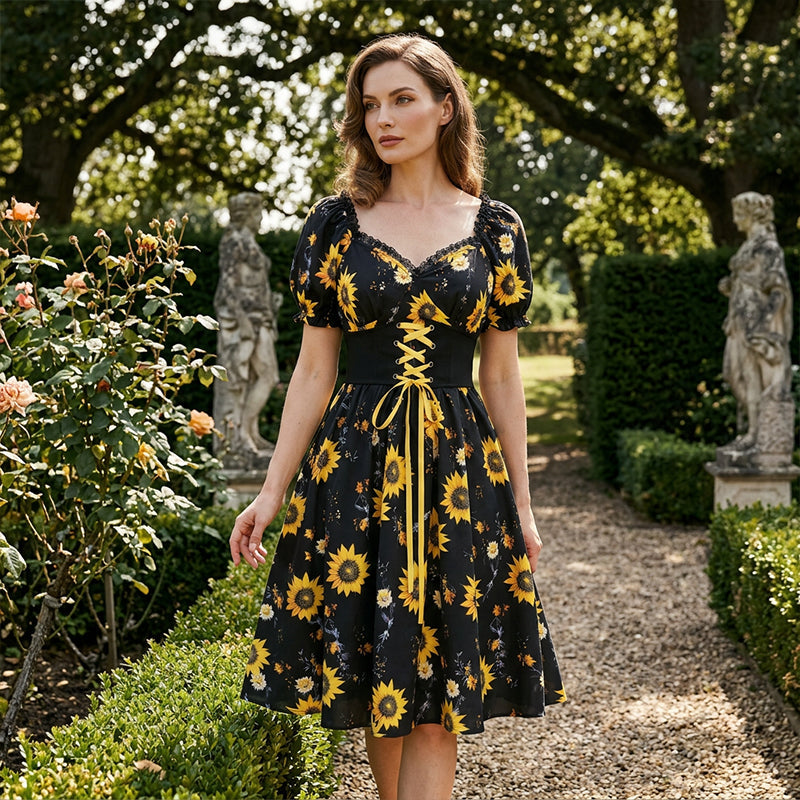 Women's Print Puff Sleeve Dress