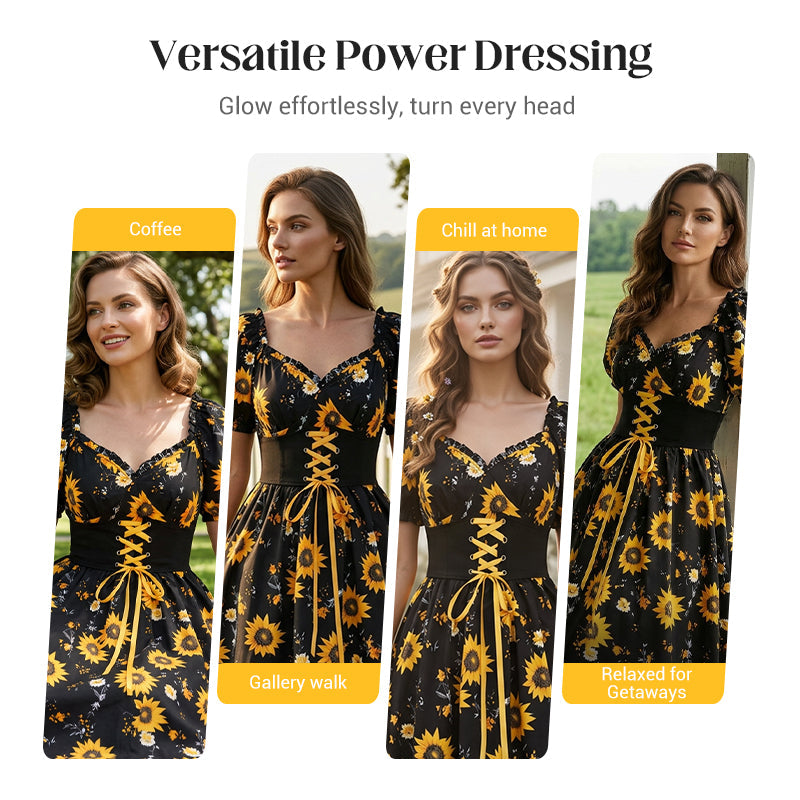 Women's Print Puff Sleeve Dress